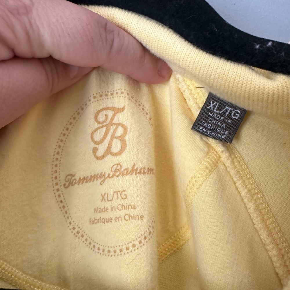 Tommy Bahama Yellow zip up sweater - Picture 2 of 4